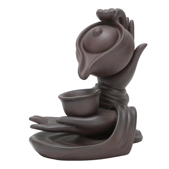 Waterfall Incense Burner Teapot Shape Ceramic Backflow Smoke Fountain Aromatherapy Holder Decorative Craft Ornament Table Decor for Home Office Meditation Yoga Living Room Studio Relaxation Gifts