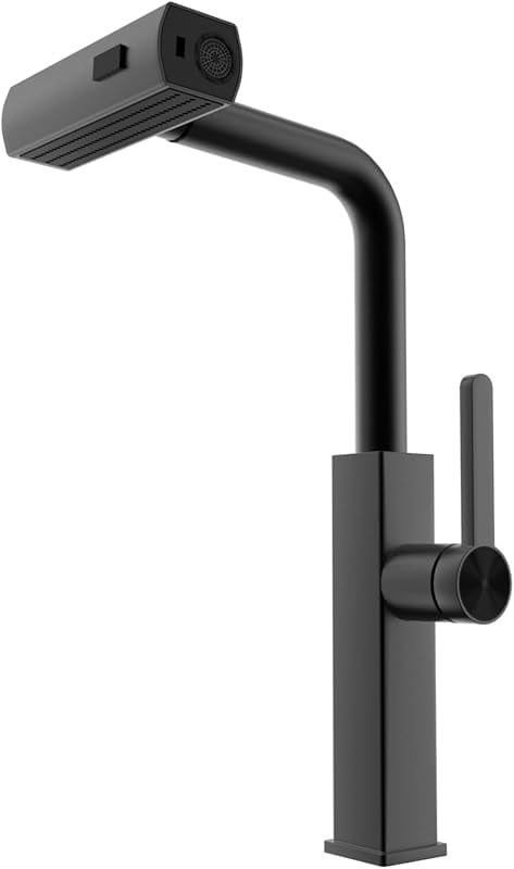 Matte Black Stainless Steel Pull Down Kitchen Faucet with Sprayer