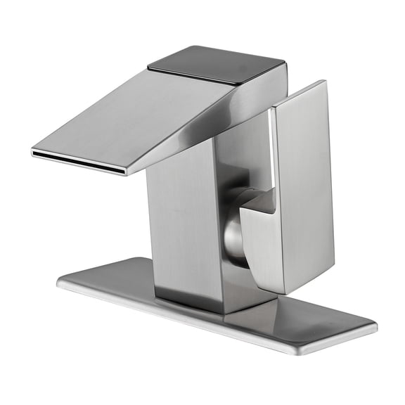 Waterfall LED Bathroom Faucet, Matte Black For Lavatory Vanity Basin Single Hole Single Handle Modern Vanity Mixer Tap