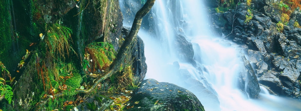 Waterfall Lake District Lake District National Park England Canvas Art - Panoramic Images (27 x 9)