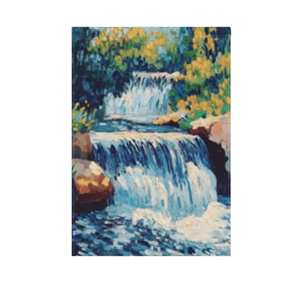 Waterfall Landscape Garden Flag Double Sided 12 x 18/28 x 40 Inch Yard Flag Home Outdoor Yard Patio Lawn Decor