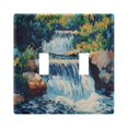 thumbnail image 1 of Waterfall Landscape Light Switch Cover Decorative 2 Gang Wall Plate Toggle Switchplate Faceplate, 1 of 7