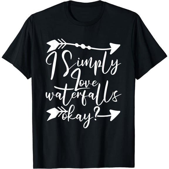 Waterfall Lover Adventure Hiker Mountains Waterfall Chasing T-Shirt Black Medium