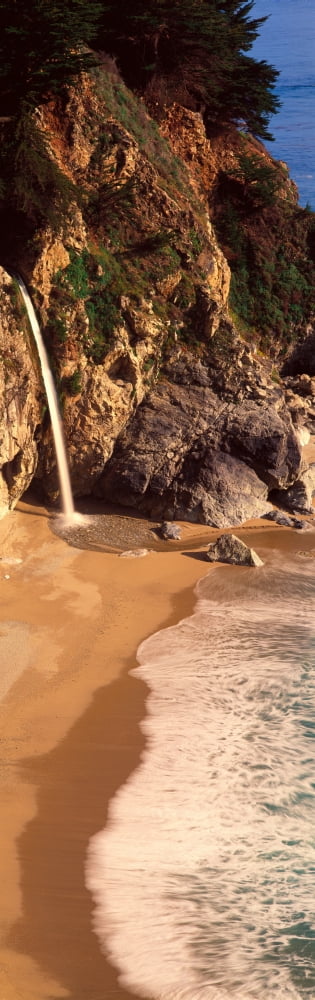 Waterfall McWay Cove Big Sur CA Canvas Art - Panoramic Images (27 x 9)