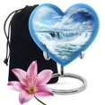 Waterfall Moning Heart Shaped Urns For Human Ashes Adult Cremation