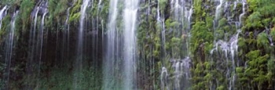 Waterfall Mossbrae Falls Sacramento River Dunsmuir Siskiyou County California USA Canvas Art - Panoramic Images (36 x 12)