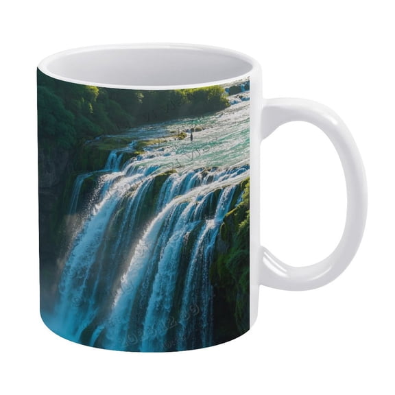 Waterfall Nature 11 Oz Ceramic Coffee Mug, Perfect for Relaxing Moments with Tea or Coffee