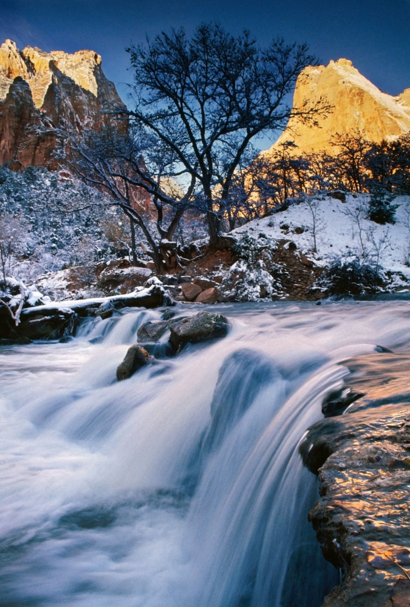 Waterfall Over Rocks Canvas Art - Panoramic Images (36 x 24)
