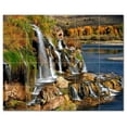 thumbnail image 1 of Waterfall Photo Ceramic Tile Mural Kitchen Backsplash Bathroom Shower, 406095-XL, 1 of 3
