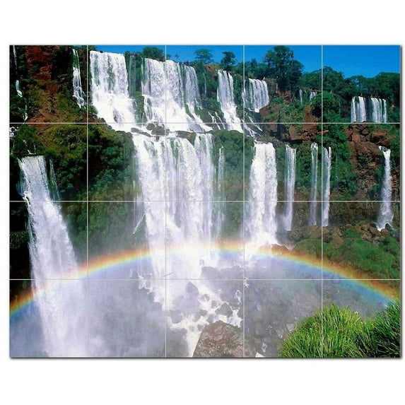 Waterfall Picture Ceramic Tile Mural Kitchen Backsplash Bathroom Shower, 406185