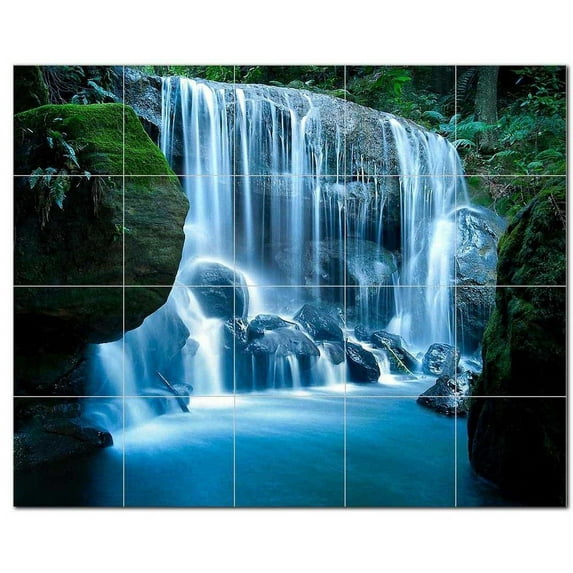 Waterfall Picture Ceramic Tile Mural Kitchen Backsplash Bathroom Shower, 406200