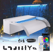 Longrun 11.8" Stainless Steel Waterfall Spillway, Decorative Water Feature for Swimming Pool, Koi Pond and Garden Landscaping.