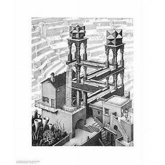 Waterfall Poster by M.C. Escher (22 x 26)