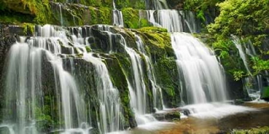 Waterfall Purakaunui Falls New Zealand Canvas Art - Frank Krahmer (10 x 20)