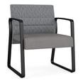 thumbnail image 1 of Waterfall Reception Sled Base Oversize Guest Chair / Black Steel / Gray / Gray, 1 of 5