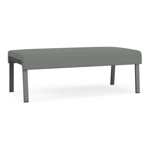 Waterfall Reception Waiting 2-Seat Bench / Charcoal Steel / Light Gray