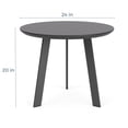 thumbnail image 1 of Waterfall Reception Waiting 24" Round Top Wood End Table / Black Steel / Walnut, 1 of 4