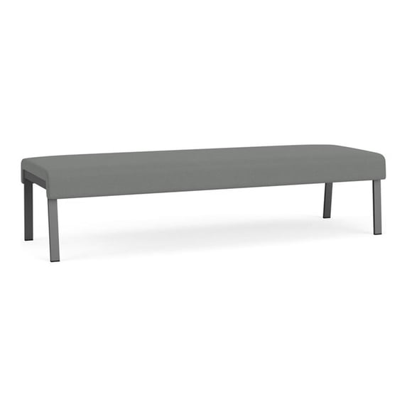 Waterfall Reception Waiting 3-Seat Bench / Charcoal Steel / Light Gray