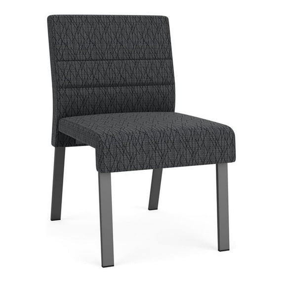 Waterfall Reception Waiting Armless Guest Chair / Charcoal Steel / Dark Gray