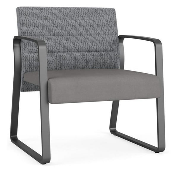 Waterfall Reception Waiting Oversize Guest Chair / Charcoal Steel / Gray / Gray