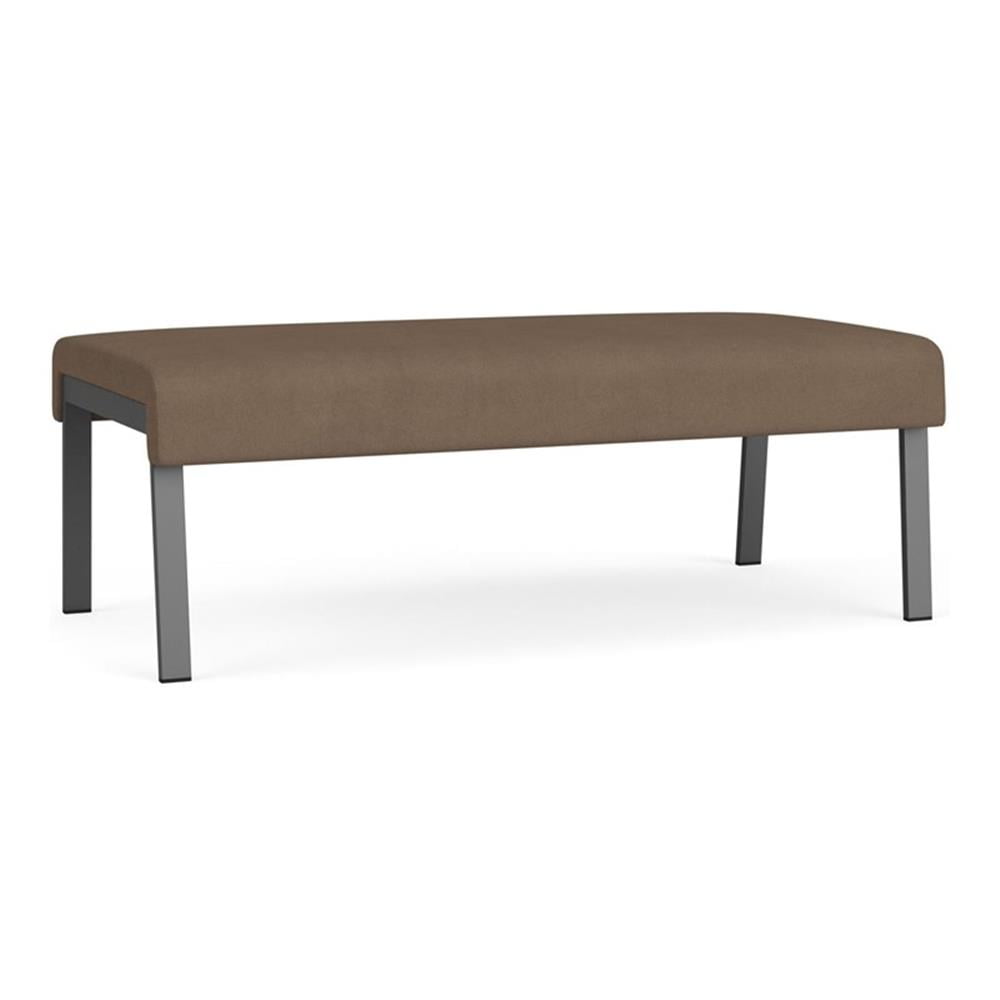 Waterfall Reception Waiting Room 2-Seat Bench / Charcoal Steel / Brown ...