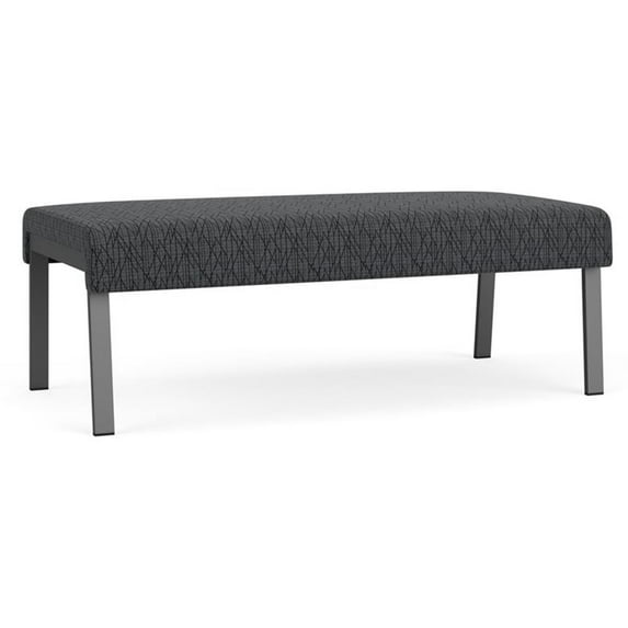 Waterfall Reception Waiting Room 2-Seat Bench / Charcoal Steel / Dark Gray