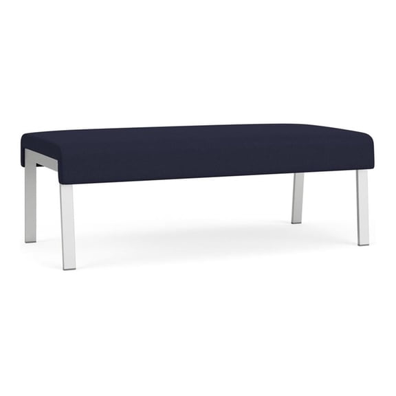 Waterfall Reception Waiting Room 2-Seat Bench Dark / Silver Steel / Navy Blue