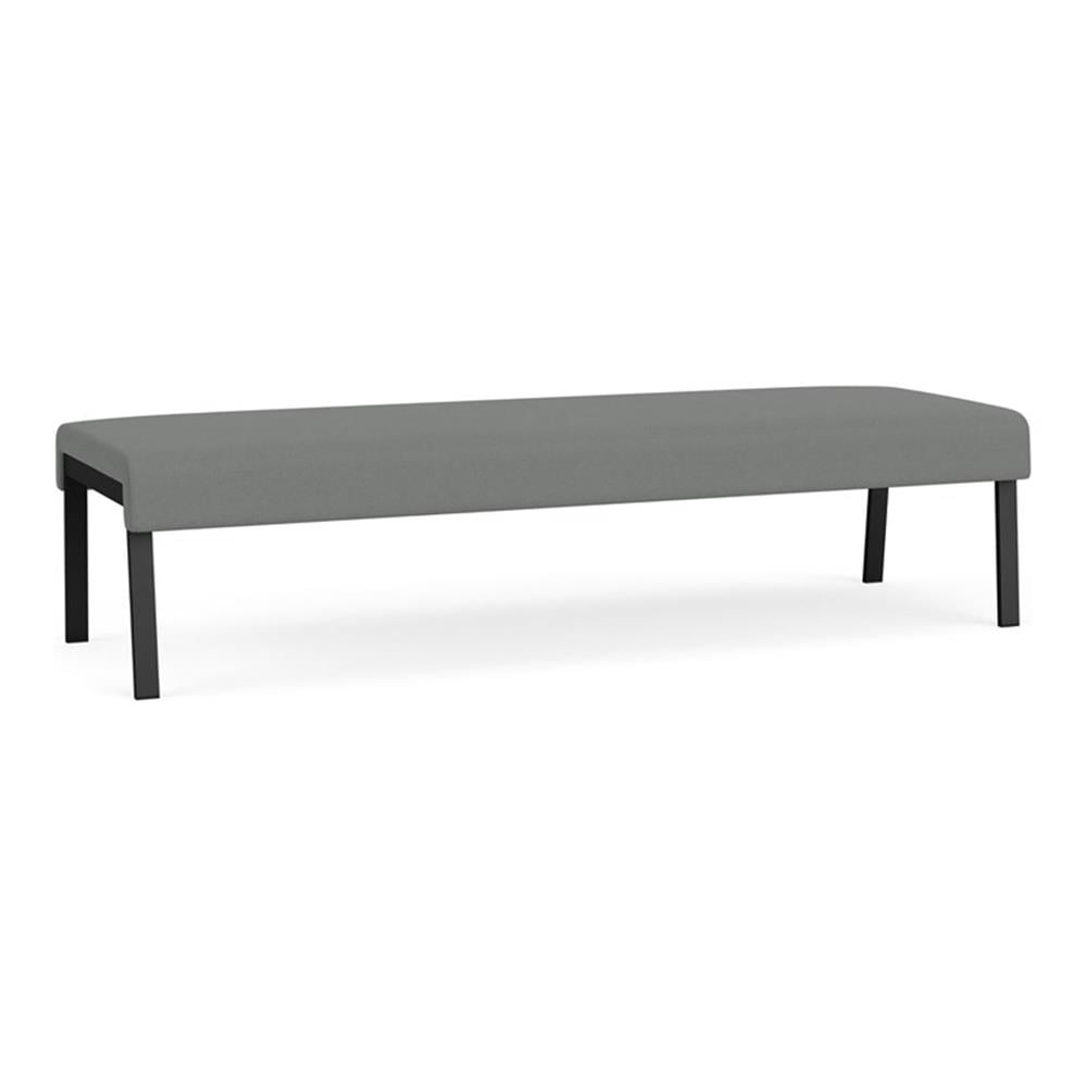 Waterfall Reception Waiting Room 3-Seat Bench / Black Steel / Light ...