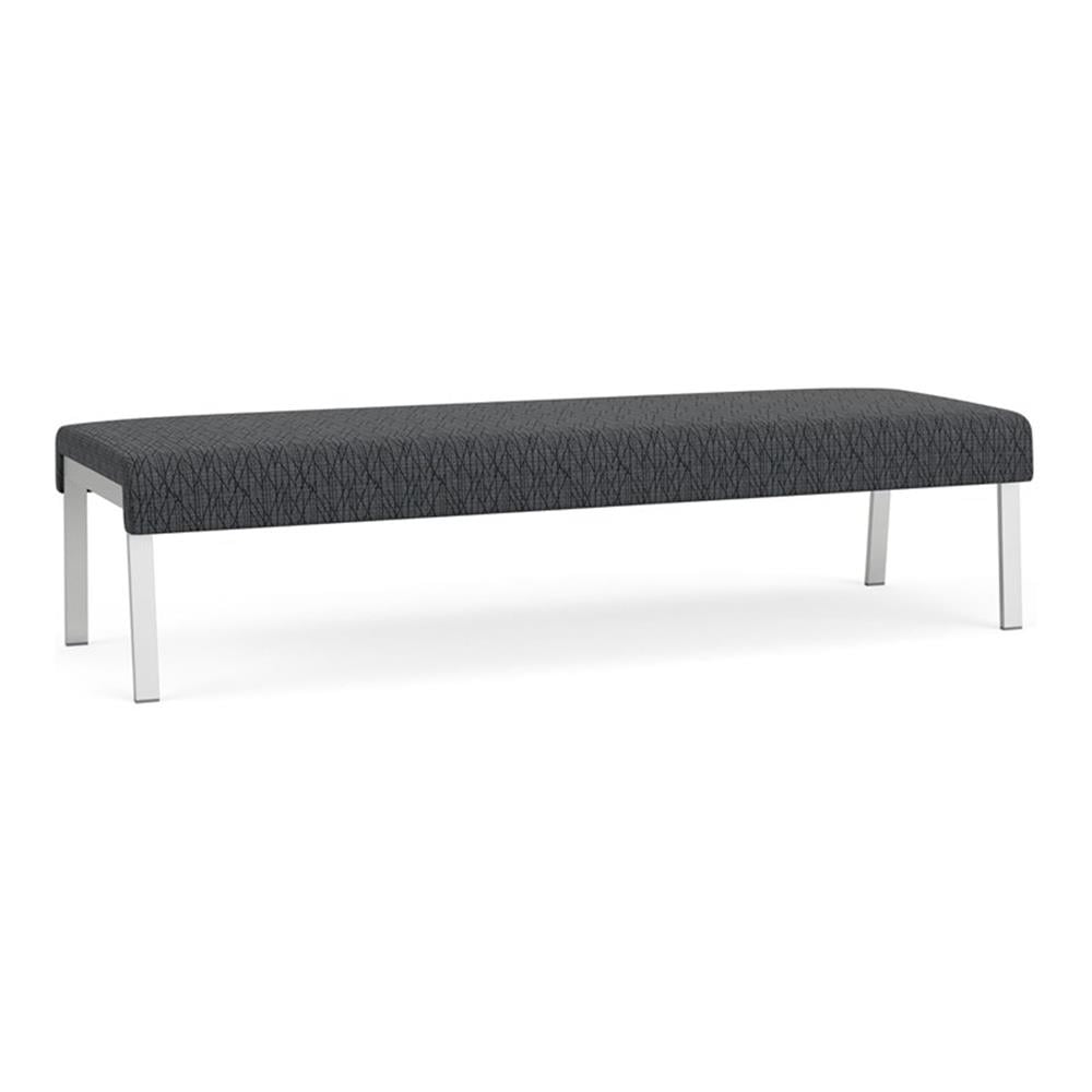 Waterfall Reception Waiting Room 3-Seat Bench / Silver Steel / Dark ...
