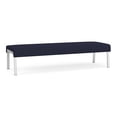 thumbnail image 1 of Waterfall Reception Waiting Room 3-Seat Bench / Silver Steel / Navy Blue, 1 of 5