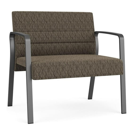 Waterfall Reception Waiting Room Bariatic Chair / Charcoal Steel / Brown