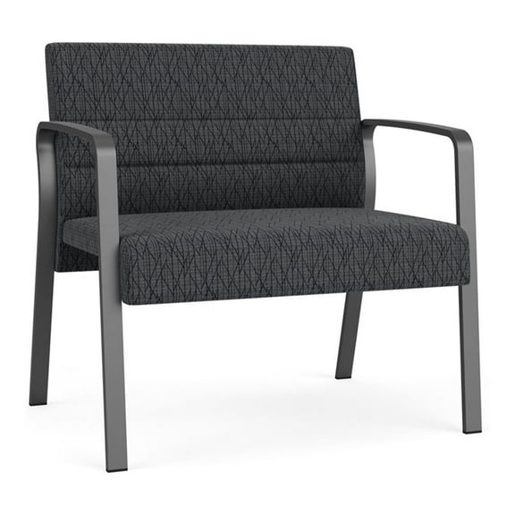 Waterfall Reception Waiting Room Bariatic Chair / Charcoal Steel / Dark Gray