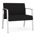 thumbnail image 1 of Waterfall Reception Waiting Room Bariatic Chair / Silver Steel / Black, 1 of 5