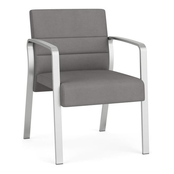 Waterfall Reception Waiting Room Guest Chair / Silver Steel / Light Gray