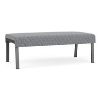 Waterfall Reception Waiting Room Healthcare 2-Seat Bench / Charcoal Steel / Gray