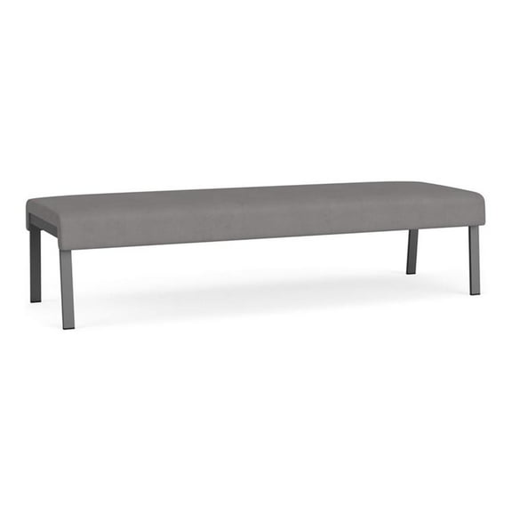 Waterfall Reception Waiting 3-Seat Bench / Charcoal Steel / Light Gray