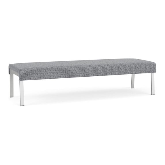Waterfall Reception Waiting Room Healthcare 3-Seat Bench / Silver Steel / Gray