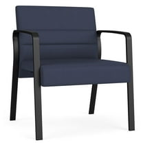 Waterfall Reception Waiting Room Oversize Guest Chair / Black Steel / Blue