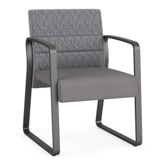 Waterfall Reception Waiting Sled Base Guest Chair / Charcoal Steel / Gray / Gray