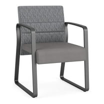 Waterfall Reception Waiting Sled Base Guest Chair / Charcoal Steel / Gray / Gray