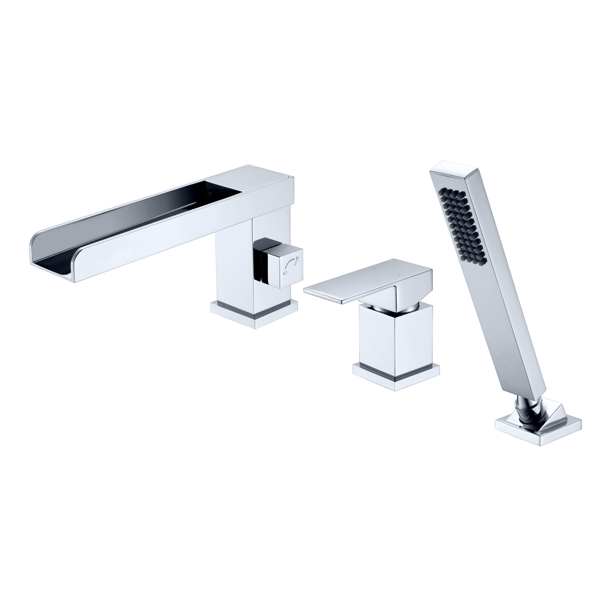 Chrome Waterfall Roman Tub Faucet with Hand Shower