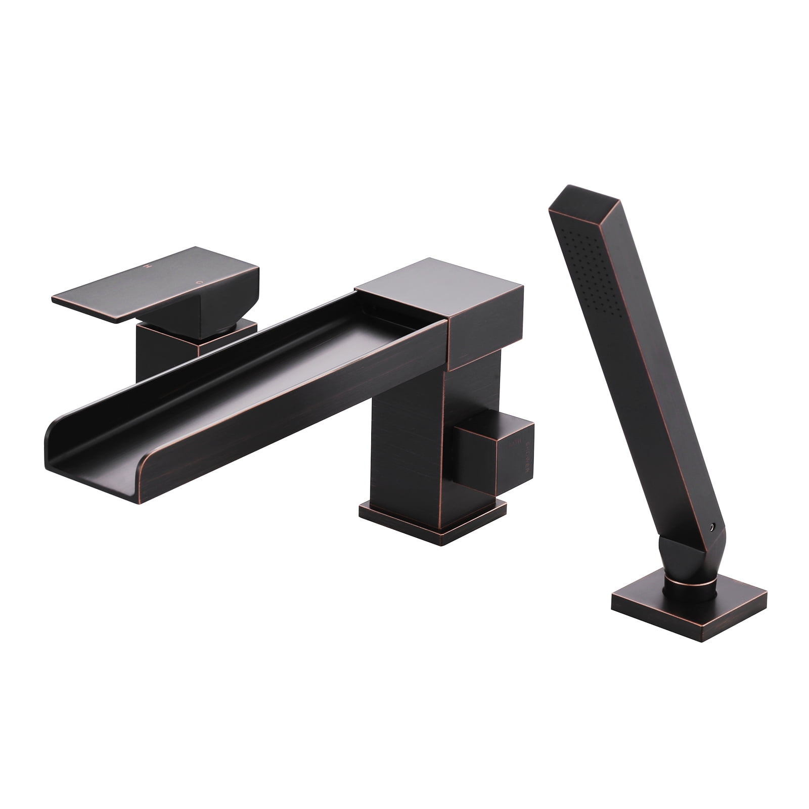 Oil Rubbed Bronze Waterfall Tub Faucet with Hand Shower