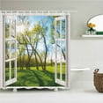 thumbnail image 1 of Waterfall Scenery Waterproof Shower Curtain Forest Trees Printed Bathroom Curtain Polyester Fabric Home Decor Bath Curtains, 1 of 5