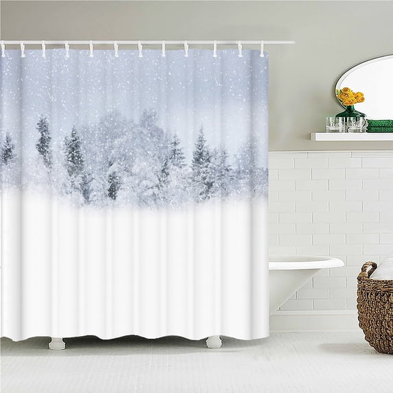 Waterfall Scenery Waterproof Shower Curtain Forest Trees Printed Bathroom Curtain Polyester Fabric Home Decor Bath Curtains