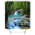 thumbnail image 1 of Waterfall Shower Curtain Set Nature Tropical Jungle Tree Forest Falls Lake Landscape Bath Curtains Bathroom Mat Rug Toilet Cover, 1 of 5