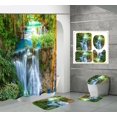 thumbnail image 1 of Waterfall Shower Curtains Natural Scenery Bathroom Outdoor Landscape Forest Rug Toilet Bath Mats Sets Home Decor Waterproof, 1 of 5
