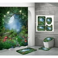 thumbnail image 1 of Waterfall Shower Curtains Natural Scenery Bathroom Outdoor Landscape Forest Rug Toilet Bath Mats Sets Home Decor Waterproof, 1 of 5