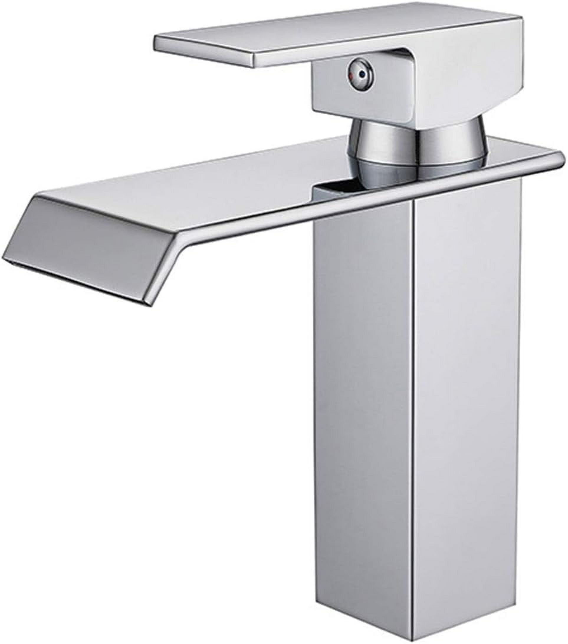 Waterfall Sink Faucet, Square Flat Mouth Hot and Cold Water Mixer Tap