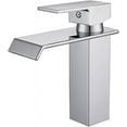 Waterfall Sink Faucet, Square Flat Mouth Hot and Cold Water Mixer Tap