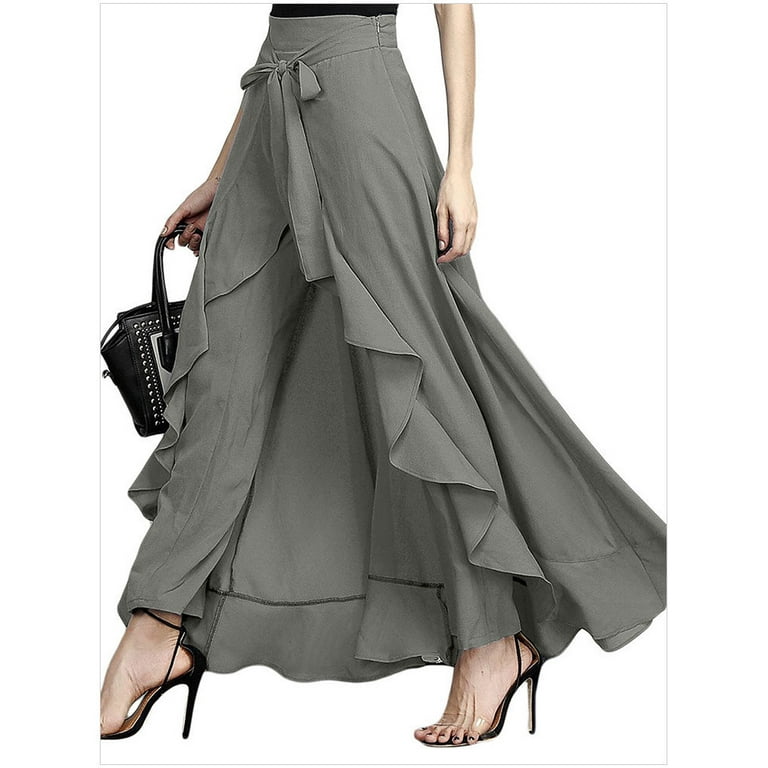 Waterfall Skirt Pants Combo High Rise Pants with a Wrap Around